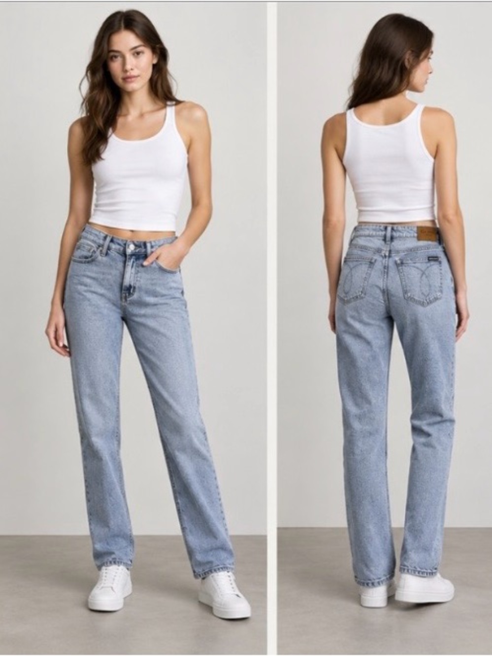 Calvin Klein Jeans Straight-Leg Denim — Light Blue